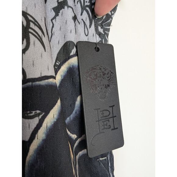 NWT Ed Hardy Men's Mesh Panther Skull Tattoo Shorts - Picture 5 of 11